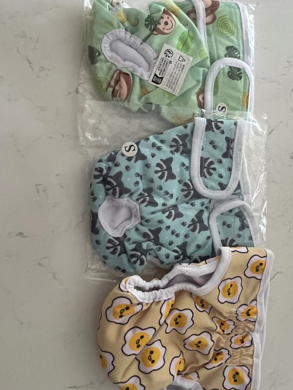 Doggy Washable/Reusable Diapers Set of Three Size small